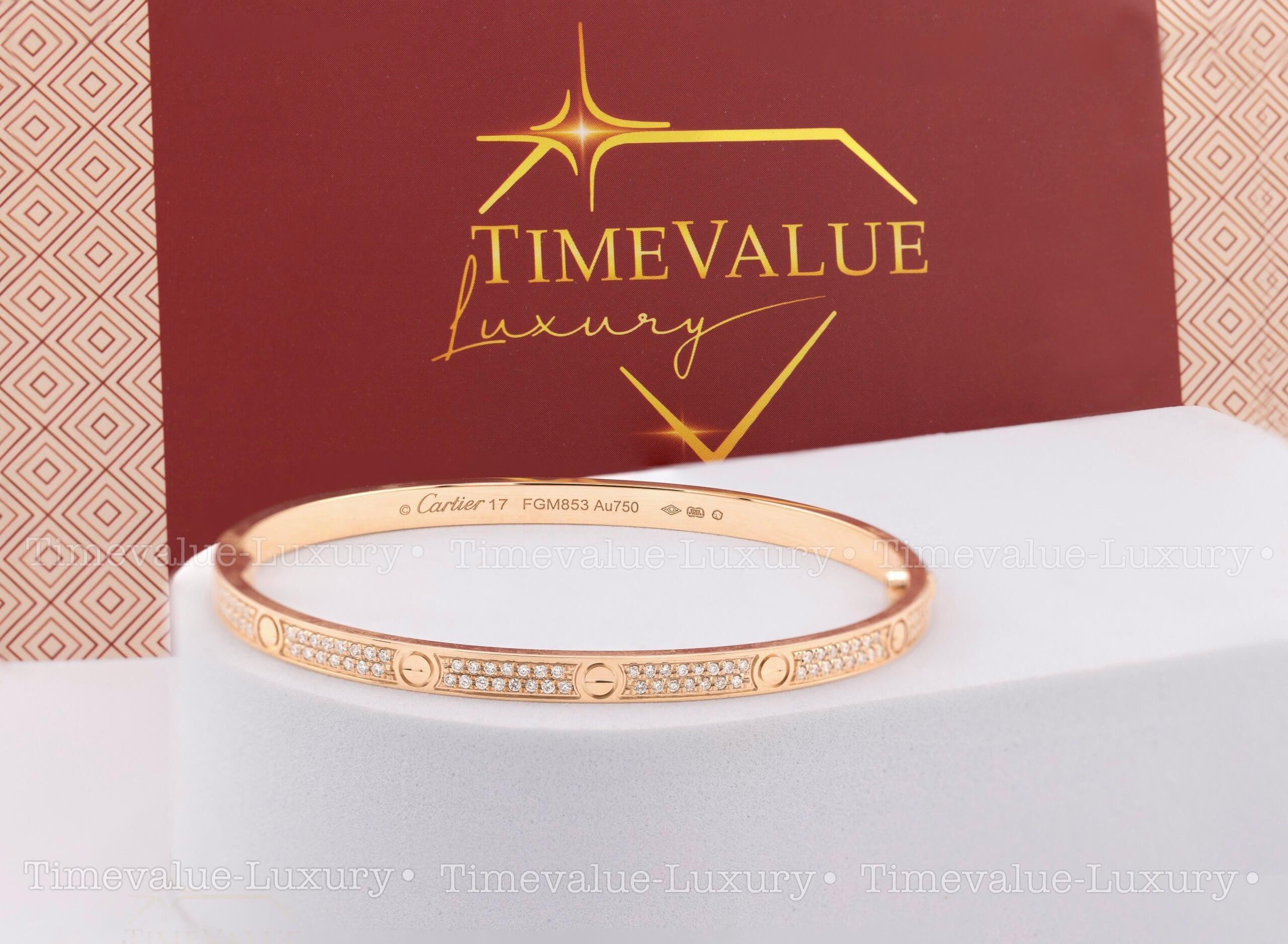lắc tay cartier 2 hàng kim vàng vang 01